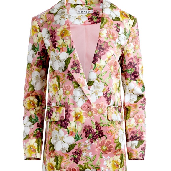 Alice + Olivia Pink and White Floral Blazer - Picture 2 of 12